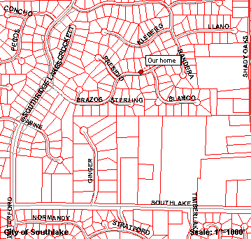 Map showing lot lines